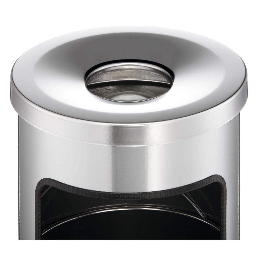 Cendrier-poubelle à couvercle étouffoir, 17 litres SAFE argent métallisé DURABLE - Cendrier-poubelle à couvercle étouffoir DURABLE SAFE argent métallisé, couvercle étouffoir