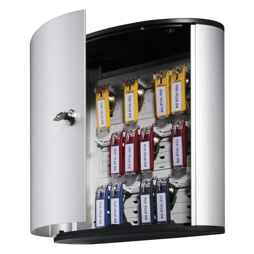 Armoire à clés murale, 18 clés KEY BOX 18 DURABLE - Armoire à clés murale DURABLE KEY BOX 18, porte ouverte