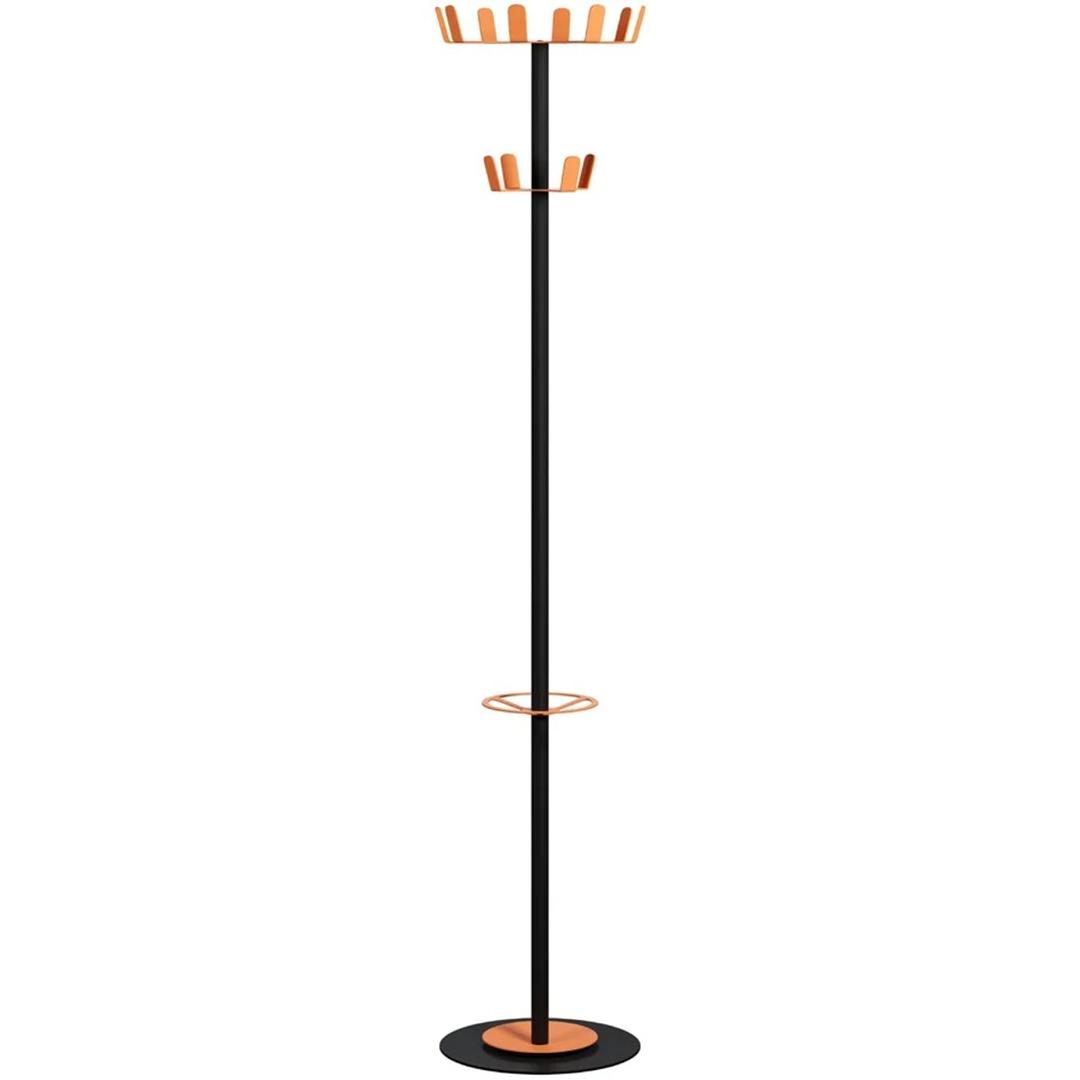 Portemanteau sur pied, 12 crochets COLOR RANGE PAPERFLOW - Portemanteau sur pied PAPERFLOW COLOR RANGE noir et orange, vue d'ensemble