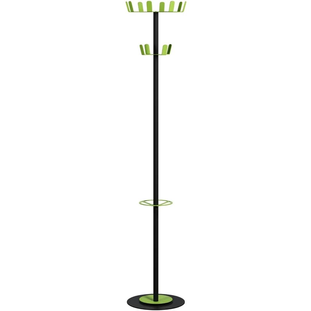 Portemanteau sur pied, 12 crochets COLOR RANGE PAPERFLOW - Portemanteau sur pied PAPERFLOW COLOR RANGE noir et vert, vue d'ensemble