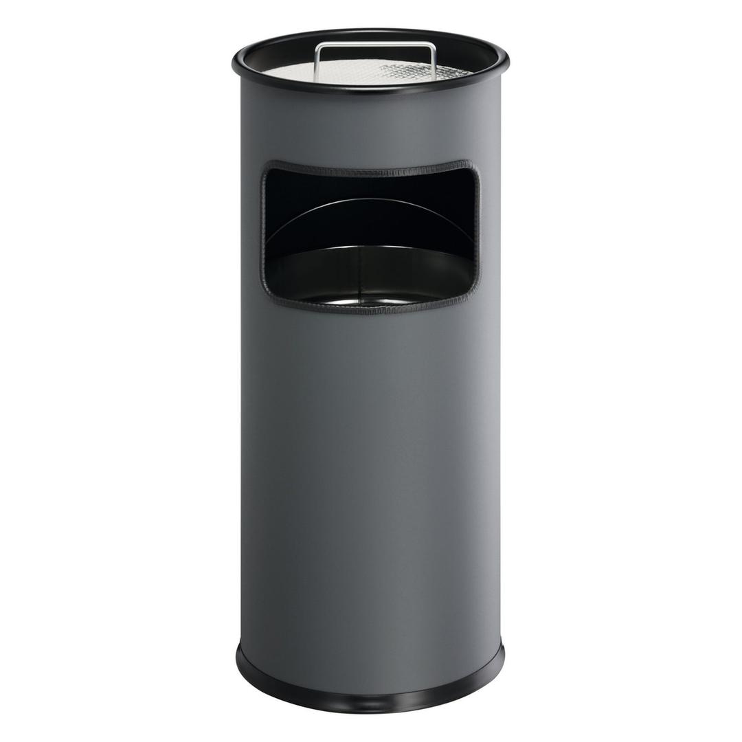 Cendrier-poubelle avec sable, 17 litres rond anthracite DURABLE - Cendrier-poubelle avec sable DURABLE rond anthracite, vue d'ensemble