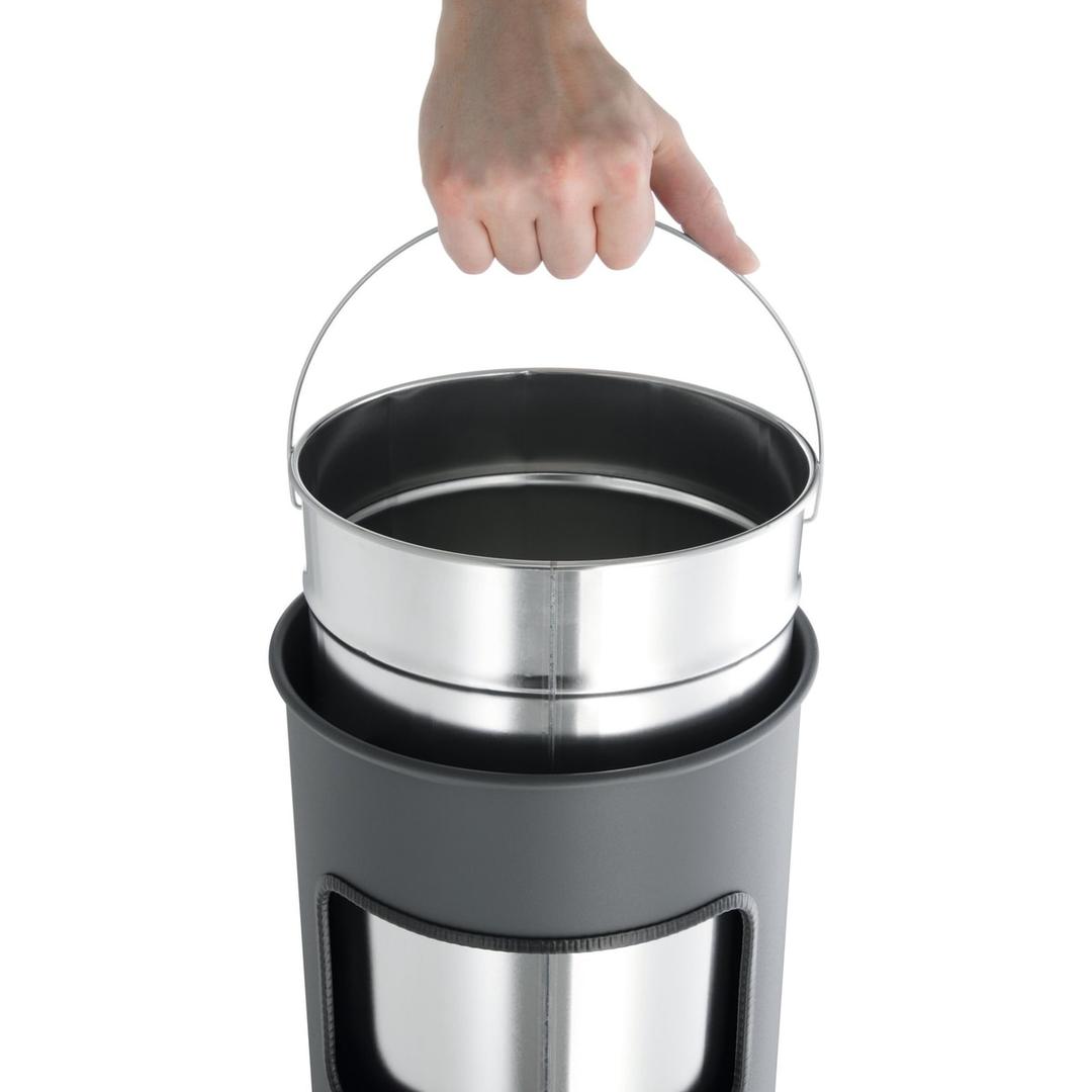 Cendrier-poubelle avec sable, 17 litres rond anthracite DURABLE - Cendrier-poubelle avec sable DURABLE rond anthracite, insert intérieur retiré