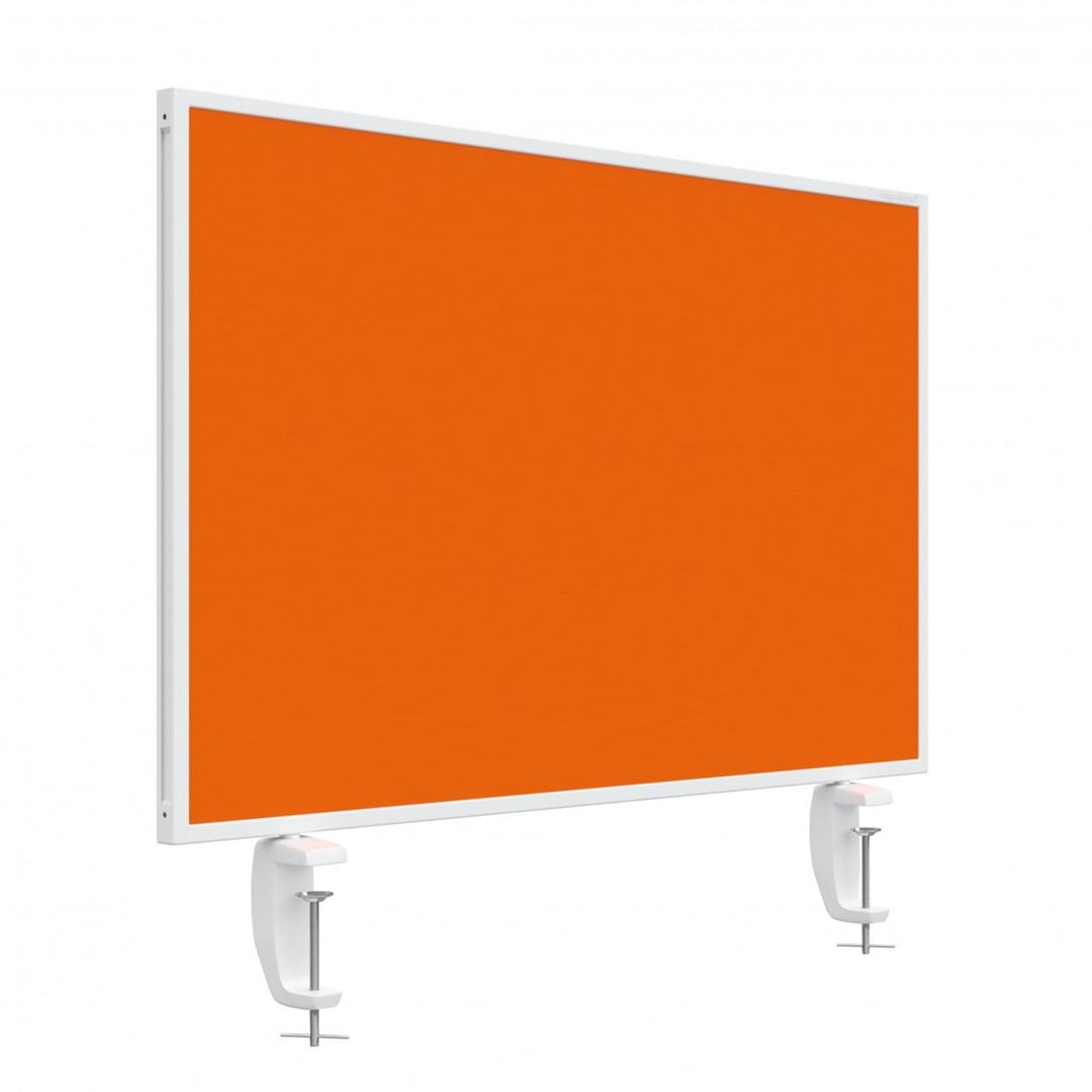 Écran de bureau tableau blanc et feutre, 80 x 50 cm VarioPin orange MAGNETOPLAN - Écran de bureau tableau blanc et feutre magnetoplan VarioPin orange, vue d'ensemble, face feutre