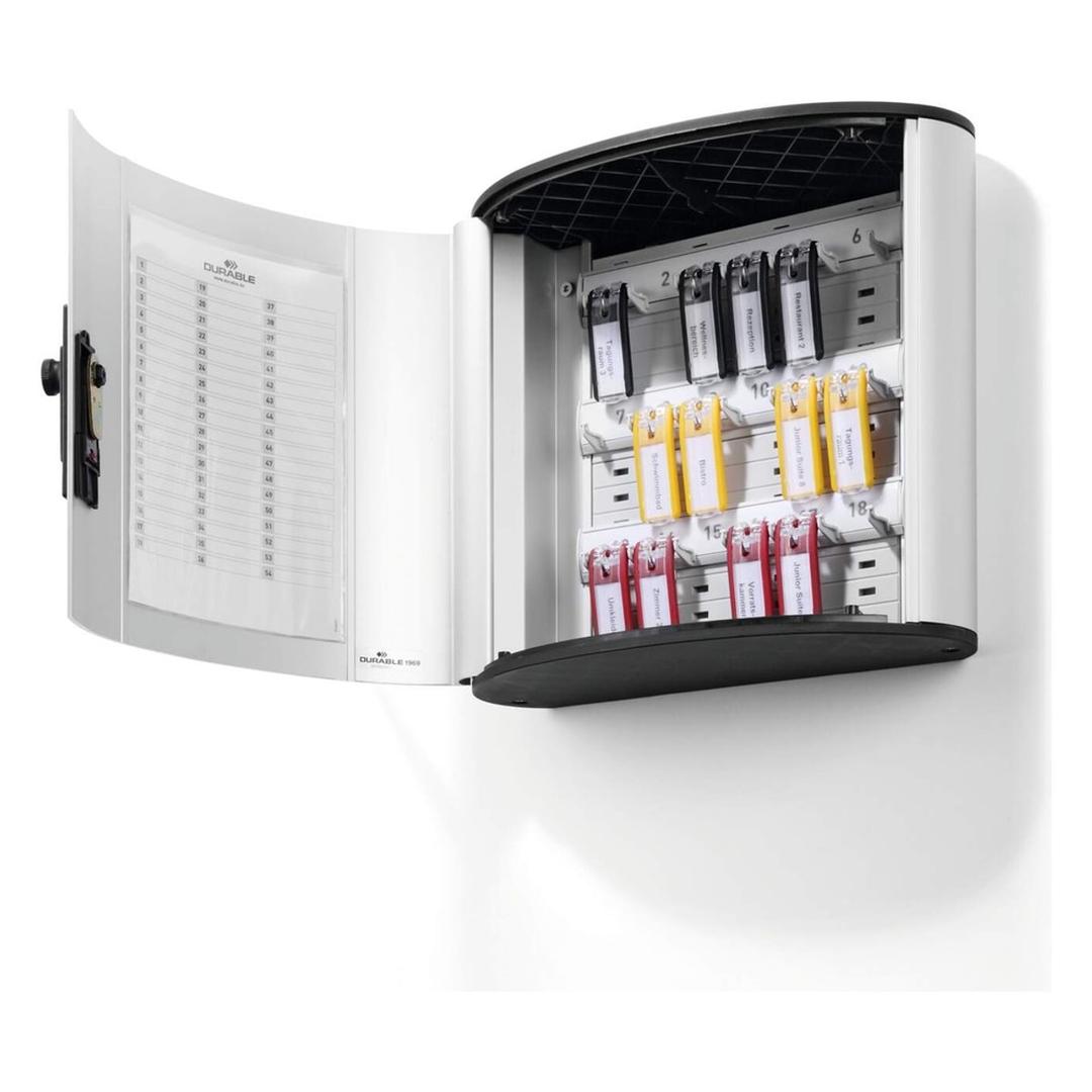 Armoire à clés murale à code, 18 clés KEY BOX CODE 18 DURABLE - Armoire à clés murale à code DURABLE KEY BOX CODE 18, porte ouverte