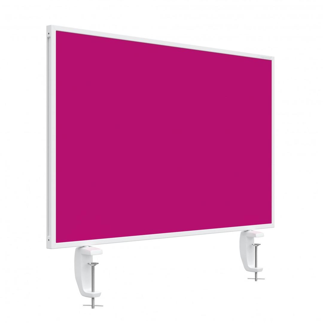 Écran de bureau tableau blanc et feutre, 80 x 50 cm VarioPin rose MAGNETOPLAN - Écran de bureau tableau blanc et feutre magnetoplan VarioPin rose, vue d'ensemble, face feutre