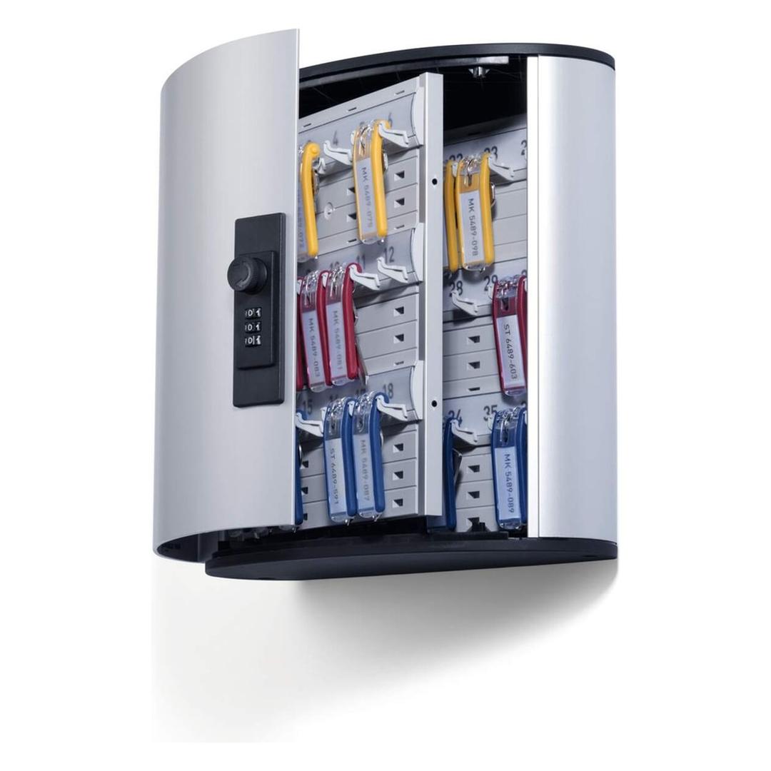 Armoire à clés murale à code, 36 clés KEY BOX CODE 36 DURABLE - Armoire à clés murale à code DURABLE KEY BOX CODE 36, porte ouverte