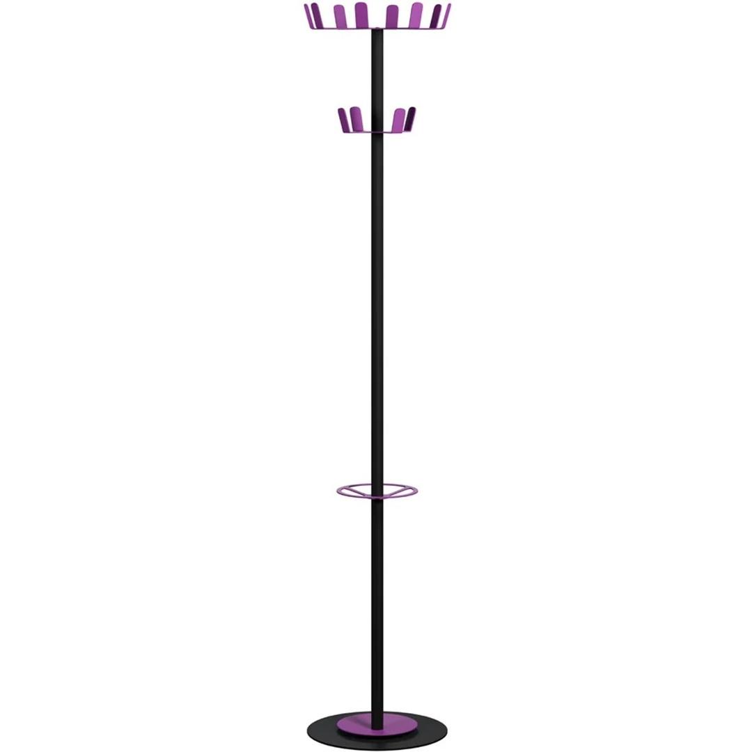 Portemanteau sur pied, 12 crochets COLOR RANGE PAPERFLOW - Portemanteau sur pied PAPERFLOW COLOR RANGE noir et lilas, vue d'ensemble