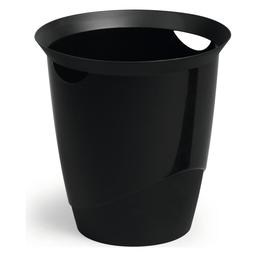 Corbeille à papier, 2 poignées de transport TREND 16 litres DURABLE - Corbeille à papier DURABLE TREND 16 litres noire, vue d'ensemble