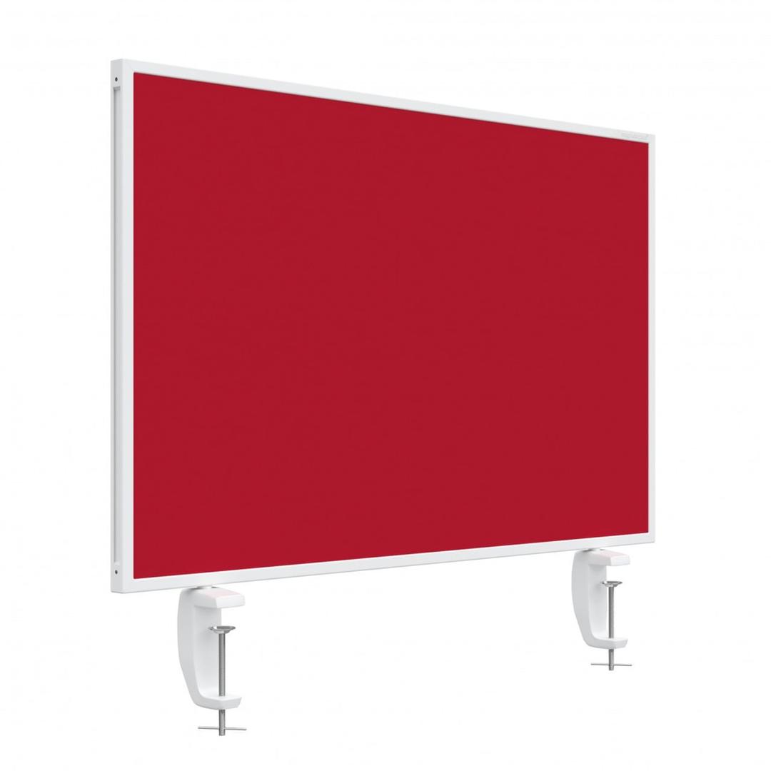 Écran de bureau tableau blanc et feutre, 80 x 50 cm VarioPin rouge MAGNETOPLAN - Écran de bureau tableau blanc et feutre magnetoplan VarioPin rouge, vue d'ensemble, face feutre