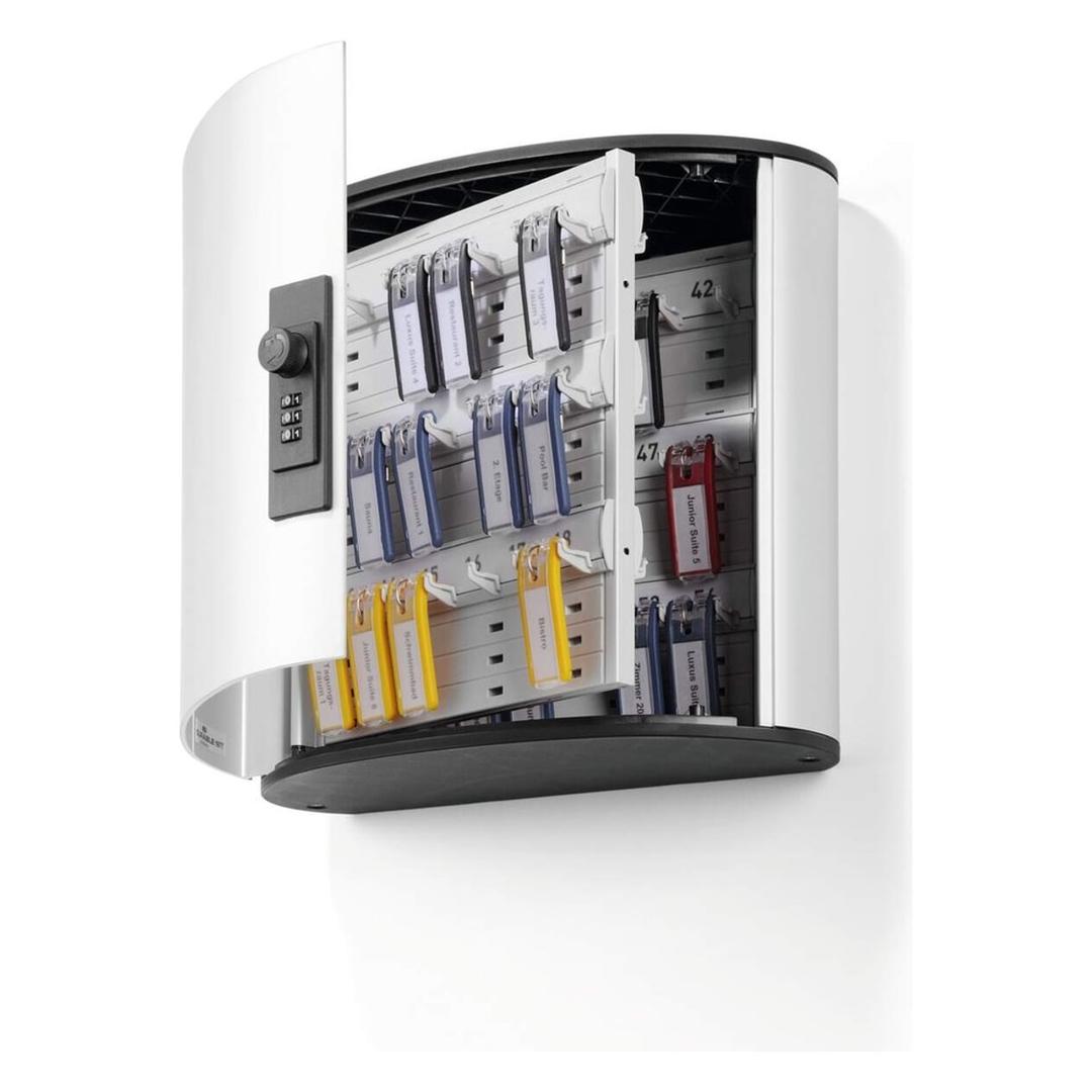 Armoire à clés murale à code, 54 clés KEY BOX CODE 54 DURABLE - Armoire à clés murale à code DURABLE KEY BOX CODE 54, porte ouverte