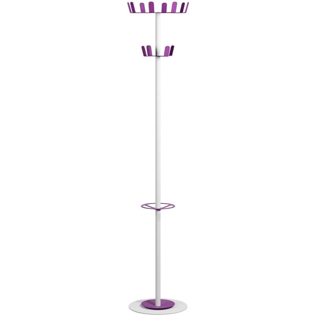 Portemanteau sur pied, 12 crochets COLOR RANGE PAPERFLOW - Portemanteau sur pied PAPERFLOW COLOR RANGE blanc et lilas, vue d'ensemble