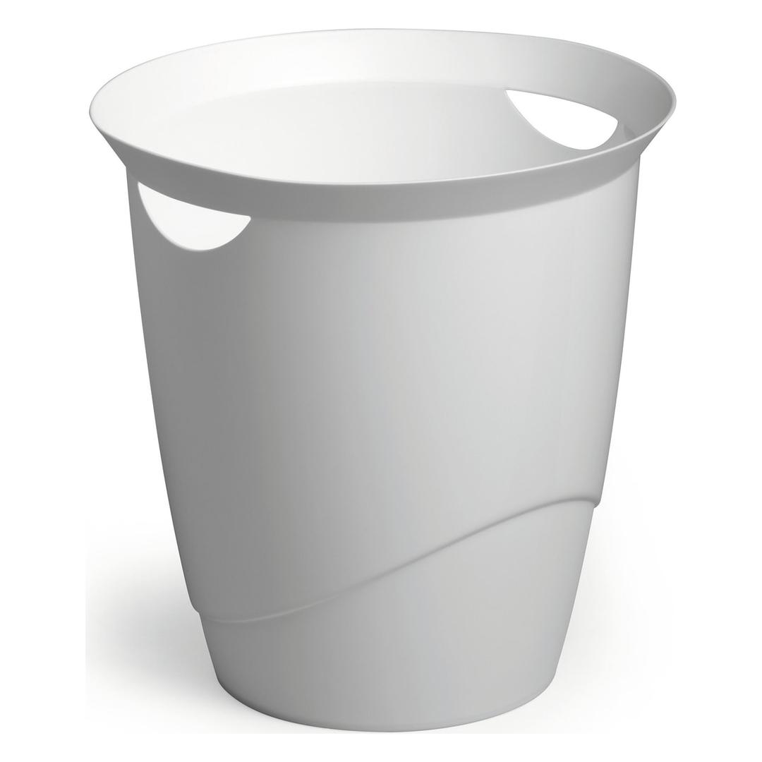 Corbeille à papier, 2 poignées de transport TREND 16 litres DURABLE - Corbeille à papier DURABLE TREND 16 litres blanche, vue d'ensemble
