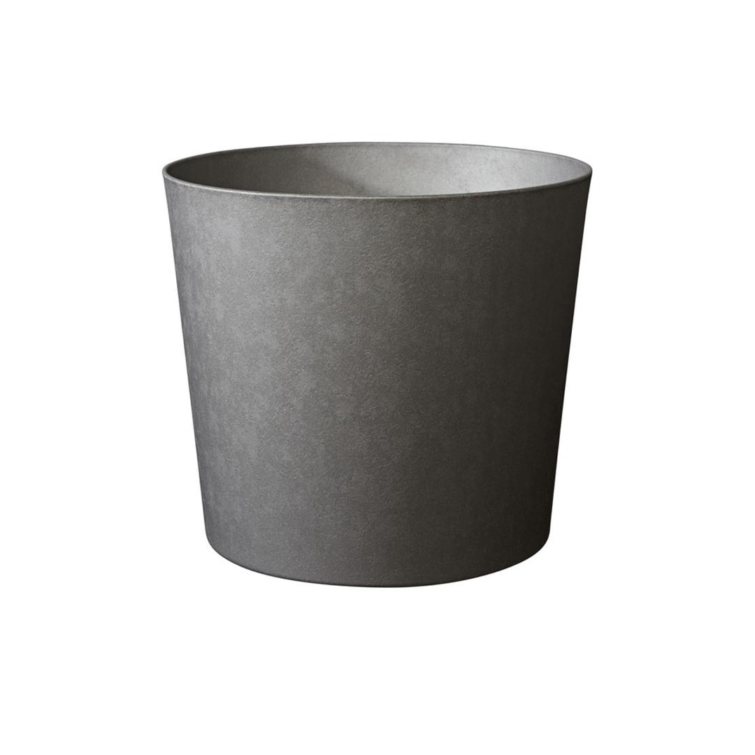 Pot de fleurs conique, aspect calcaire ELEMENT conique Ø 50 cm anthracite POÉTIC - Pot de fleurs conique Poétic ELEMENT conique Ø 50 cm anthracite, vue d'ensemble