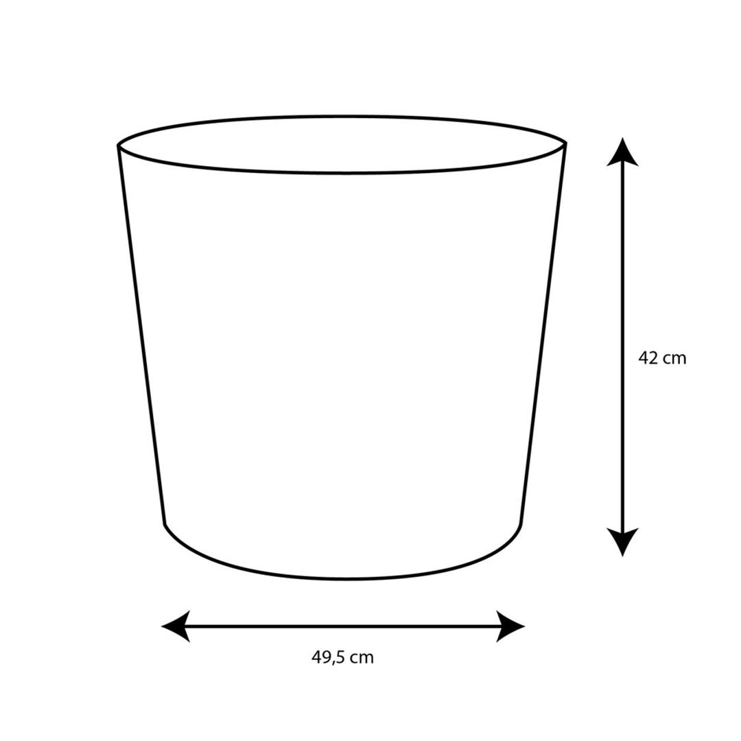 Pot de fleurs conique, aspect calcaire ELEMENT conique Ø 50 cm kaki POÉTIC - Pot de fleurs conique Poétic ELEMENT conique Ø 50 cm kaki, schéma des cotes
