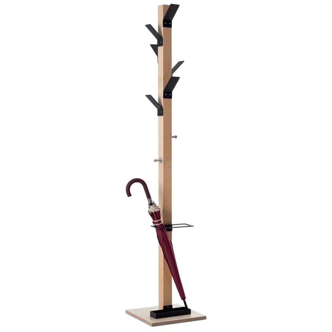 Portemanteau en hêtre, porte-parapluie easyCloth PAPERFLOW - Portemanteau en hêtre PAPERFLOW easyCloth noir, vue d'ensemble