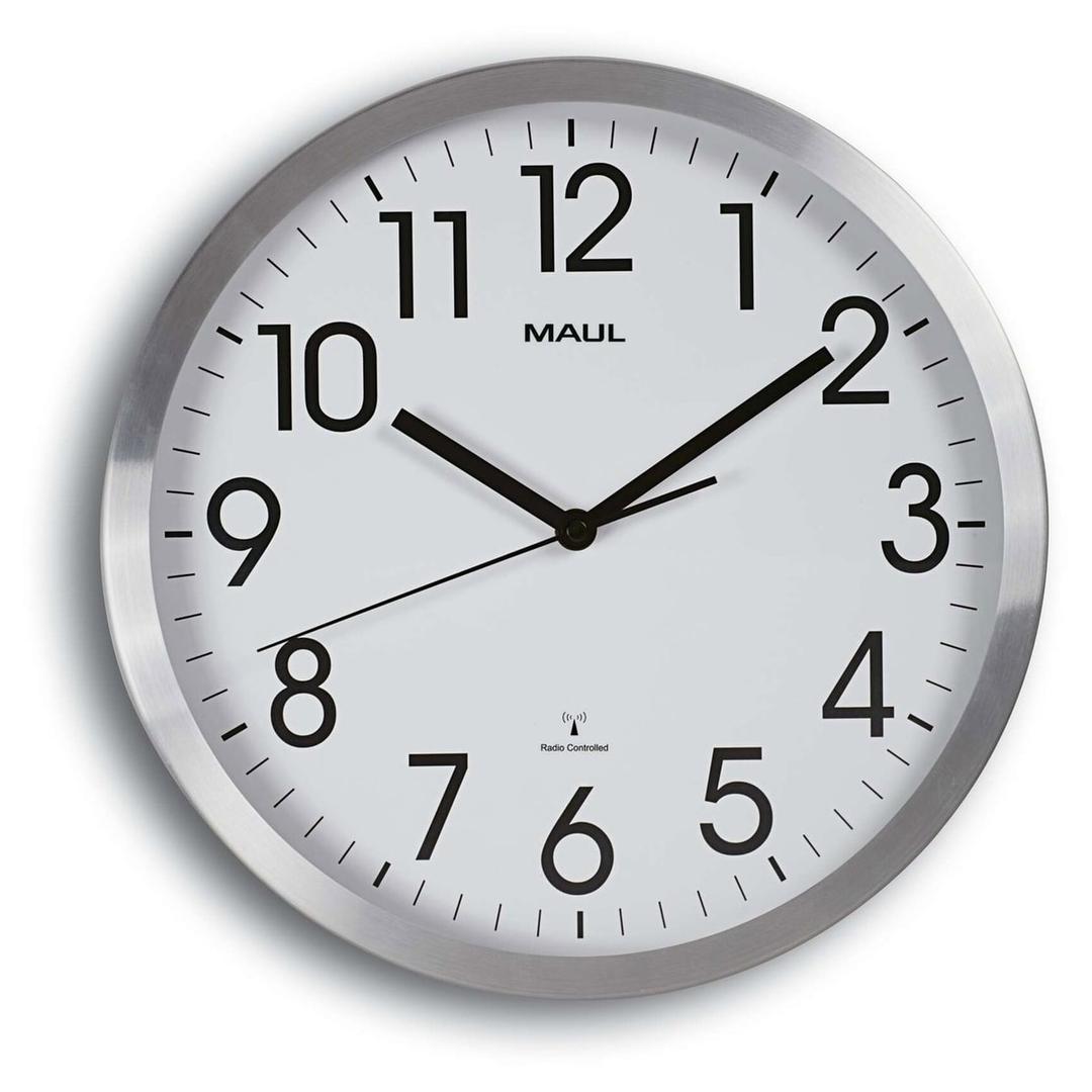 Horloge murale radio-pilotée en aluminium, Ø 30,5 cm move 30 aluminium MAUL - Horloge murale radio-pilotée en aluminium MAUL move 30 aluminium, vue d'ensemble