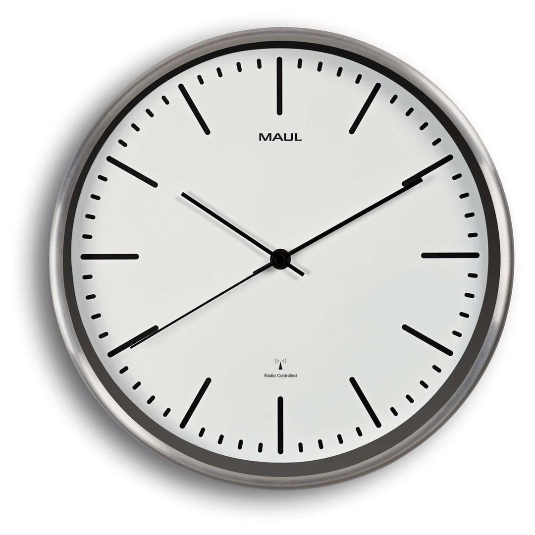 Horloge radio-pilotée en aluminium, Ø 30,5 cm fly cadran blanc MAUL - Horloge radio-pilotée en aluminium MAUL fly cadran blanc, vue d'ensemble