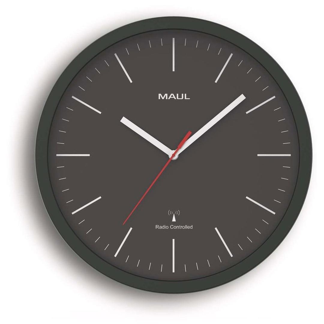 Horloge murale radio-pilotée, Ø 31 cm jump noir MAUL - Horloge murale radio-pilotée MAUL jump noir, vue d'ensemble