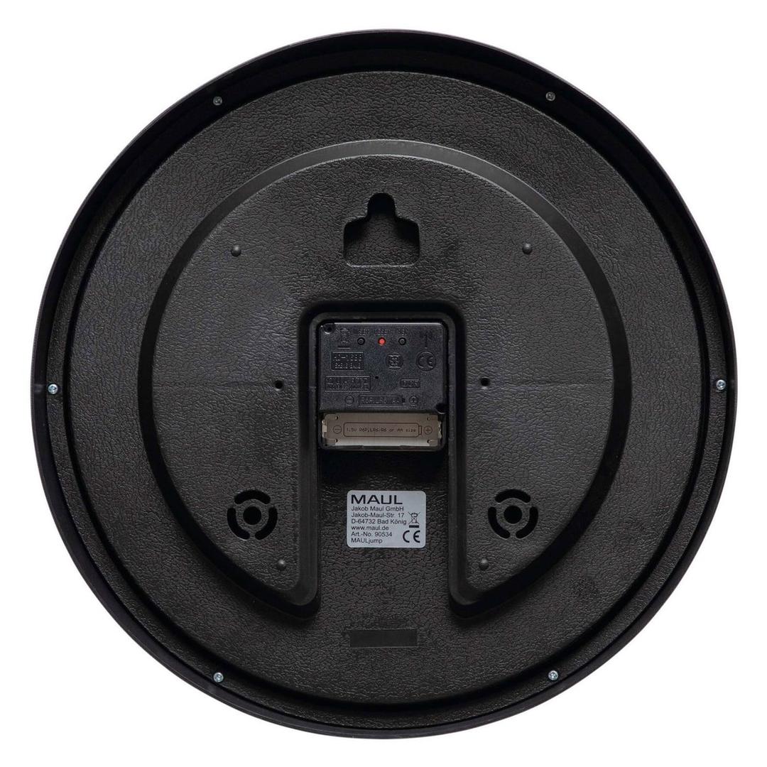 Horloge murale radio-pilotée, Ø 31 cm jump noir MAUL - Horloge murale radio-pilotée MAUL jump noir, dos de l'horloge
