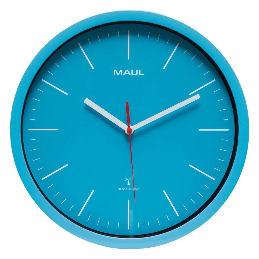 Horloge murale radio-pilotée, Ø 31 cm jump bleu clair MAUL - Horloge murale radio-pilotée MAUL jump bleu clair, vue d'ensemble