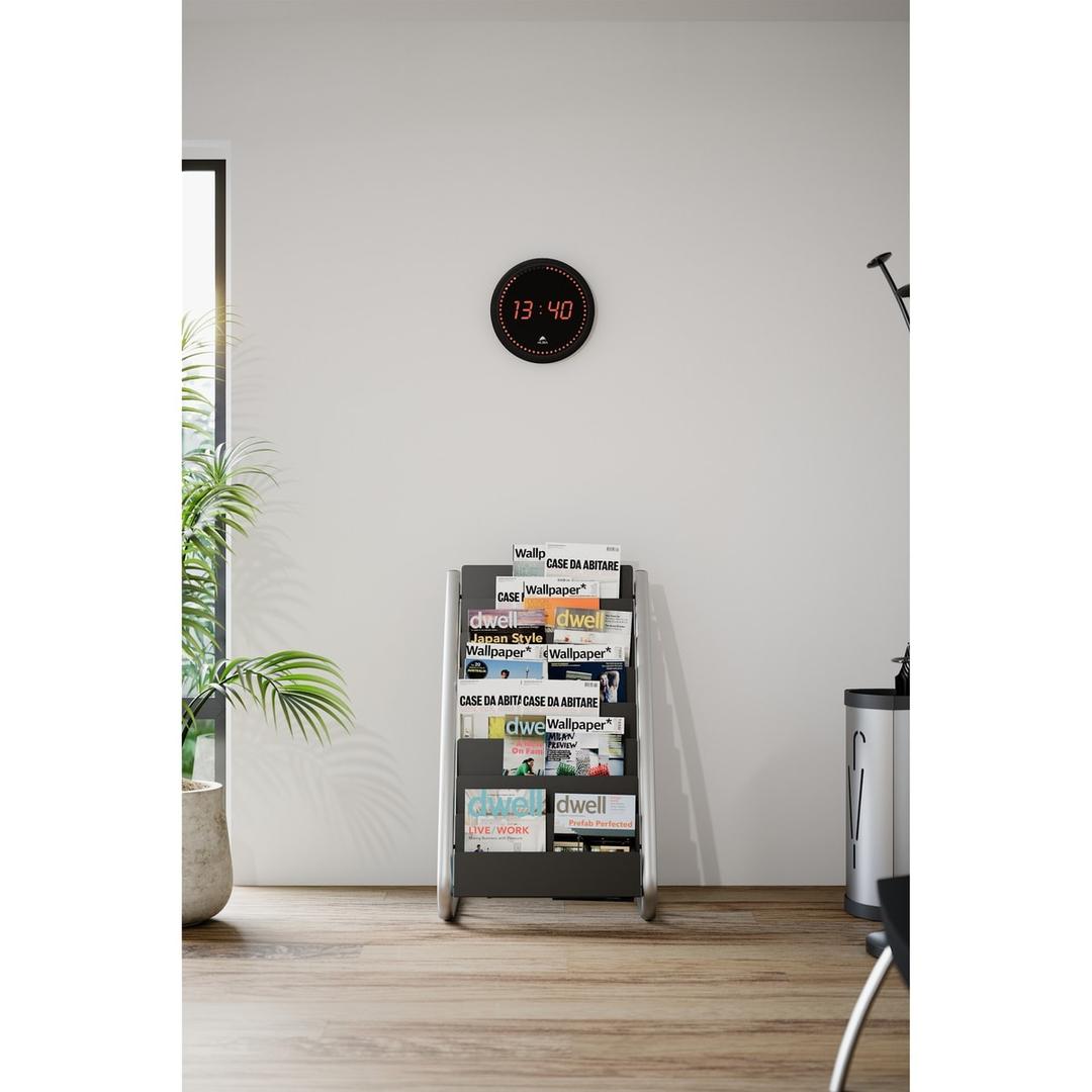 Horloge murale digitale LED, Ø 30 cm HORLED noir ALBA - Horloge murale digitale LED ALBA HORLED noir, en situation dans un bureau