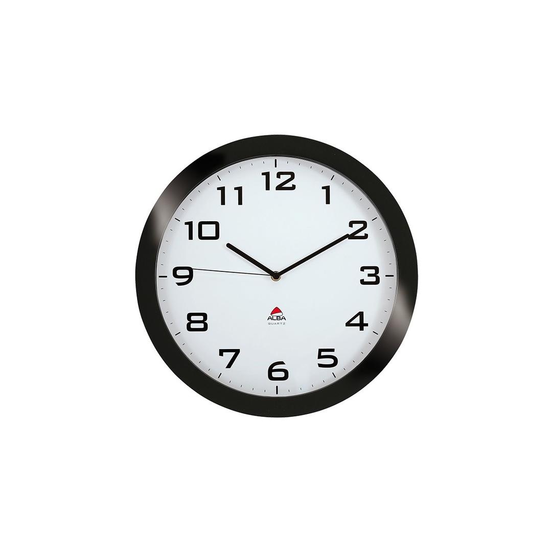 Grande horloge murale silencieuse, Ø 38 cm HORISSIMO noir ALBA - Grande horloge murale silencieuse ALBA HORISSIMO noir, vue d'ensemble