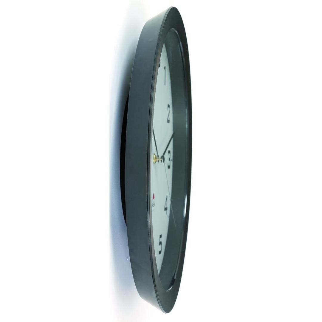 Grande horloge murale silencieuse, Ø 38 cm HORISSIMO noir ALBA - Grande horloge murale silencieuse ALBA HORISSIMO noir, profil