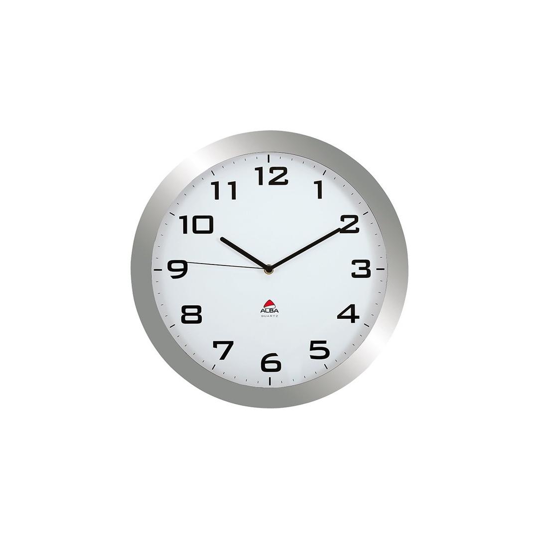 Grande horloge murale silencieuse, Ø 38 cm HORISSIMO argent ALBA - Grande horloge murale silencieuse ALBA HORISSIMO argent, vue d'ensemble