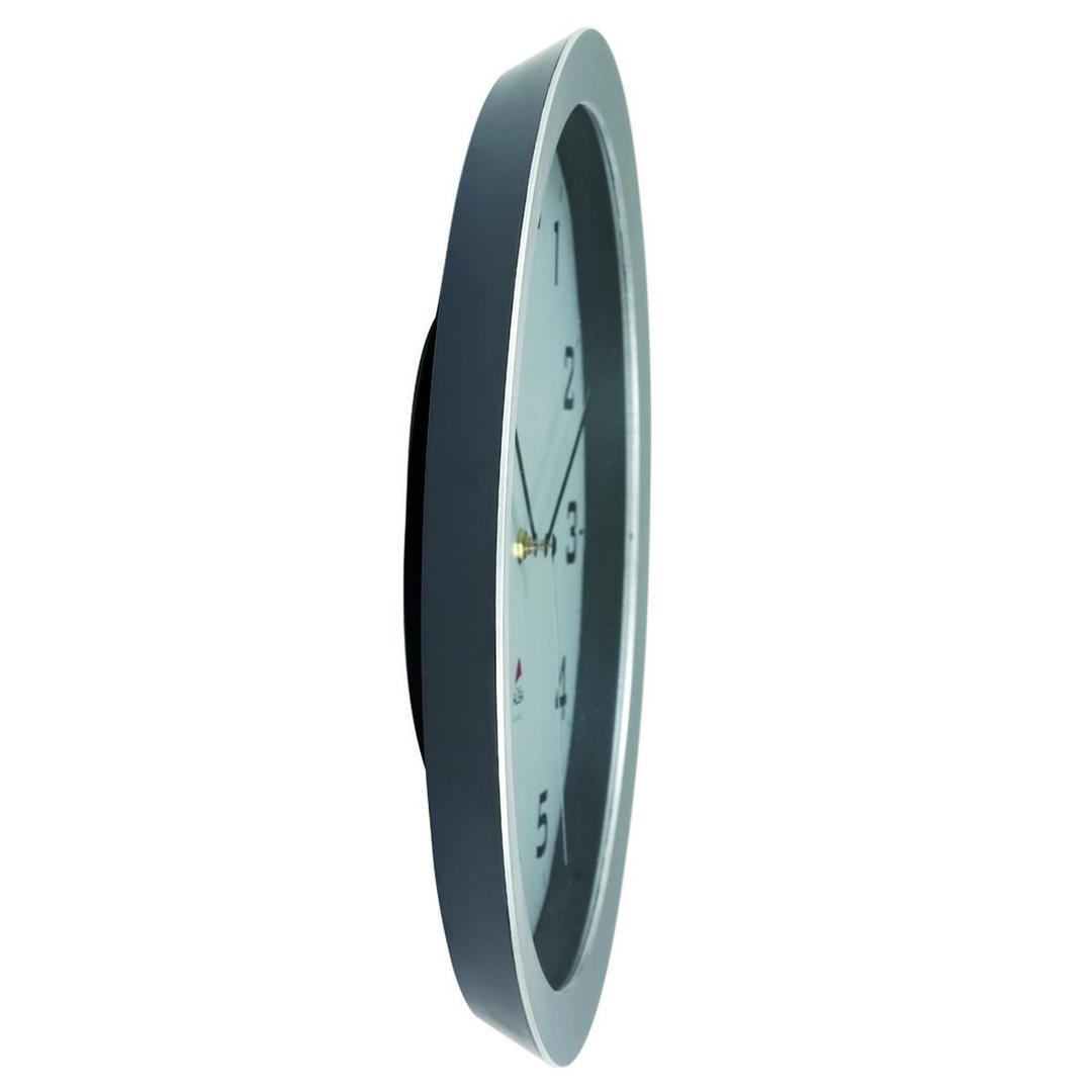 Grande horloge murale silencieuse, Ø 38 cm HORISSIMO argent ALBA - Grande horloge murale silencieuse ALBA HORISSIMO argent, profil