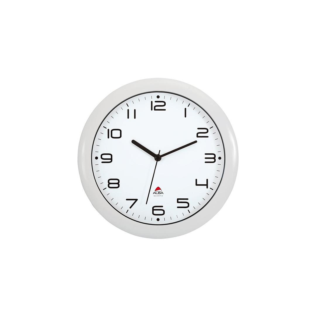 Horloge murale silencieuse, Ø 30 cm HORNEW blanc ALBA - Horloge murale silencieuse ALBA HORNEW blanc, vue d'ensemble