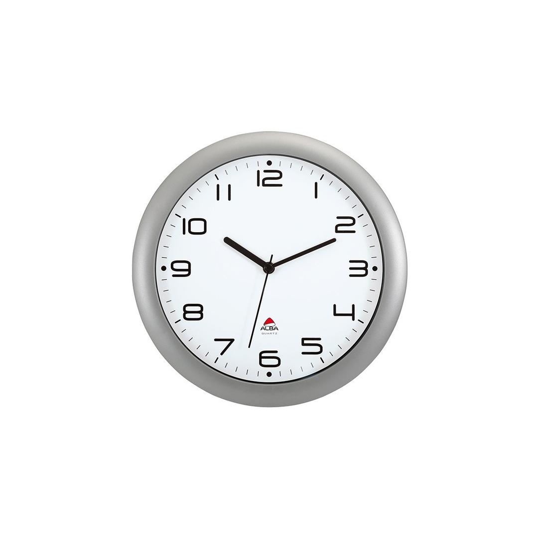 Horloge murale silencieuse, Ø 30 cm HORNEW gris métal ALBA - Horloge murale silencieuse ALBA HORNEW gris métal, vue d'ensemble