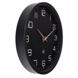 Horloge murale silencieuse papier et bioplastique, Ø 30 cm NXT Eco noir NEXTIME - Horloge murale silencieuse papier et bioplastique NeXtime NXT Eco noir, vue de biais