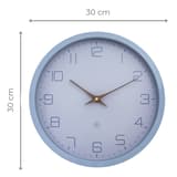 Horloge murale silencieuse papier et bioplastique, Ø 30 cm NXT Eco bleu NEXTIME - Horloge murale silencieuse papier et bioplastique NeXtime NXT Eco bleu, dimensions