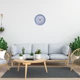 Horloge murale silencieuse papier et bioplastique, Ø 30 cm NXT Eco bleu NEXTIME - Horloge murale silencieuse papier et bioplastique NeXtime NXT Eco bleu, en situation dans un salon