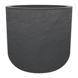 Pot de fleurs rond, décor pierre VOLCANIA'UP Ø 40 cm anthracite EDA - Pot de fleurs rond EDA VOLCANIA'UP Ø 40 cm anthracite, vue d'ensemble