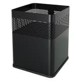Corbeille à papier, carrée, perforée the dot 18 litres HELIT - Corbeille à papier helit the dot 18 litres noire, vue d'ensemble