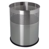Corbeille à papier, ronde, perforée the dot 15 litres HELIT - Corbeille à papier helit the dot 15 litres argent, vue d'ensemble