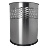 Corbeille à papier, ronde, perforée the dot 15 litres HELIT - Corbeille à papier helit the dot 15 litres argent, autre vue