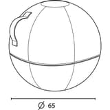 Ballon d'assise, housse en feutre ERGO SPHERE gris UNILUX - Ballon d'assise UNILUX ERGO SPHERE gris, diamètre de 65 cm