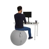Ballon d'assise, Ø 65 cm ERGOBALL gris clair ALBA - Ballon d'assise ALBA ERGOBALL gris clair, en situation à un bureau