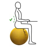 Ballon d'assise, Ø 65 cm ERGOBALL jaune safran ALBA - Ballon d'assise ALBA ERGOBALL jaune safran, position assise