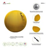 Ballon d'assise, Ø 65 cm ERGOBALL jaune safran ALBA - Ballon d'assise ALBA ERGOBALL jaune safran, fiche du fabricant