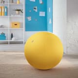 Ballon d'assise, housse zippée Ergo Cosy Ø 65 cm jaune LEITZ - Ballon d'assise LEITZ Ergo Cosy Ø 65 cm jaune, en situation dans un bureau