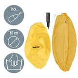 Ballon d'assise, housse zippée Ergo Cosy Ø 65 cm jaune LEITZ - Ballon d'assise LEITZ Ergo Cosy Ø 65 cm jaune, contenu du carton