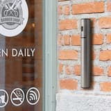 Cendrier mural en inox, 40,5 cm colonne argent SECURIT - Cendrier mural en inox Securit colonne argent, fixé à une façade