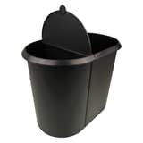 Corbeille de tri, 2 compartiments the double 20 + 9 litres HELIT - Corbeille de tri helit the double 20 + 9 litres noire, vue plongeante sur l'ouverture