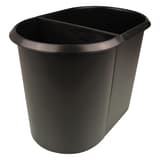 Corbeille de tri, 2 compartiments ouverts the double 20 + 9 litres sans couvercle HELIT - Corbeille de tri helit the double 20 + 9 litres sans couvercle noire, vue d'ensemble