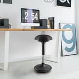 Tabouret assis-debout MOOVE noir UNILUX - Tabouret assis-debout UNILUX MOOVE noir, en situation dans un bureau