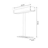 Lampe de luminothérapie LED, tête pivotante Dayvia SUNDESK 3 UNILUX - Lampe de luminothérapie LED UNILUX Dayvia SUNDESK 3, schéma coté 36 cm de haut, tête de 32 cm