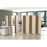 Cloison acoustique pivotante, 80 x 165 cm Oxford pivotant blanc KERKMANN - Cloison acoustique pivotante kerkmann Oxford pivotant blanc, en situation dans un bureau